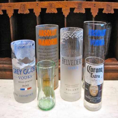 Glasses from Recycled old Liquor Bottles